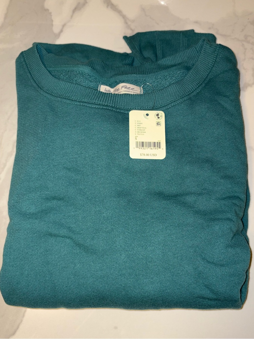 NWT Free People x We The Free Camden Sweatshirt in Teal - Picture 10 of 12